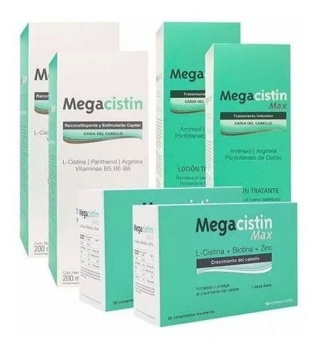Megacistin Max 6-Pack: Treating Lotion, Shampoo, Tablets for Hair Care & Growth!