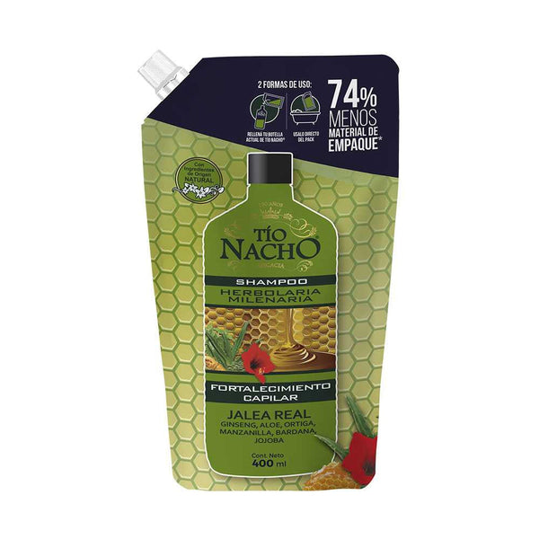 Tio Nacho Rechargeable Herbal Shampoo (400Ml / 13.52Fl Oz) Nourishing, Volumizing and Revitalizing