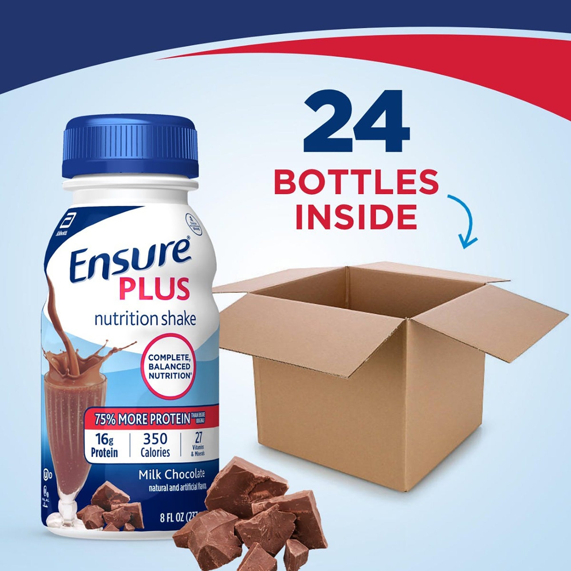 Ensure® Plus Chocolate Nutrition Shake - Complete Balanced Supplement 8oz
