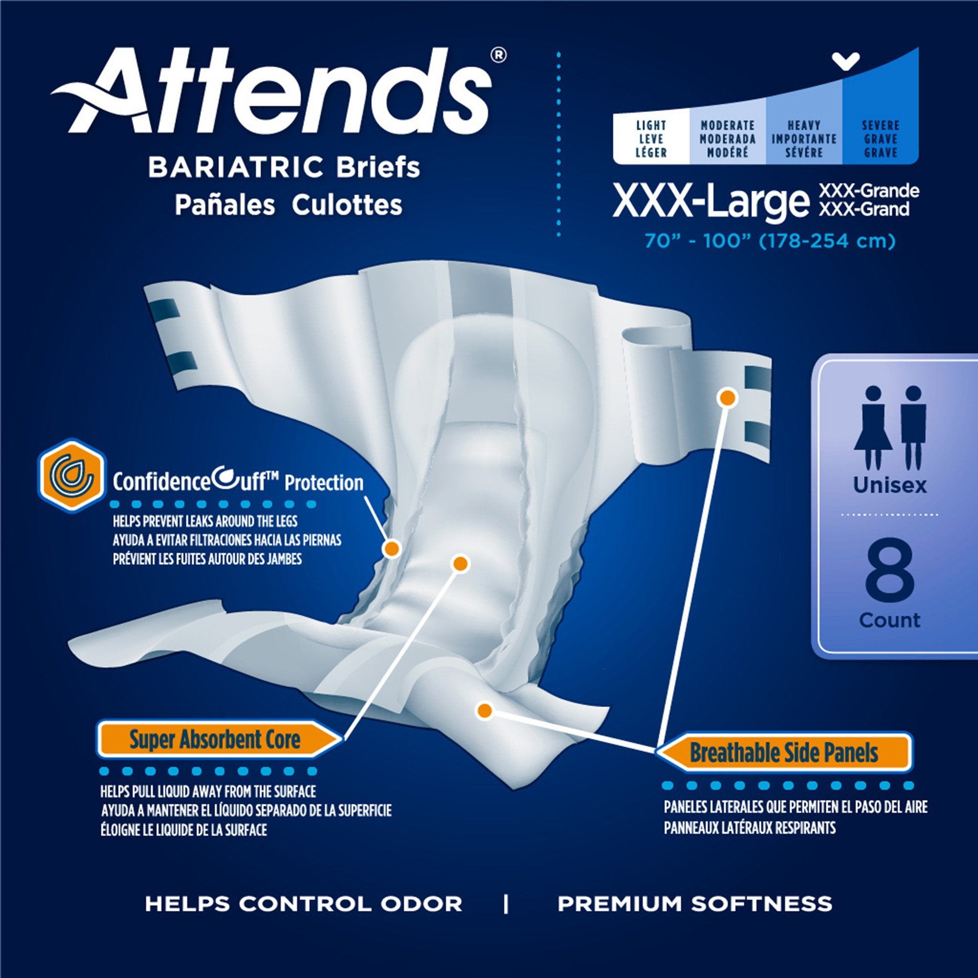 Attends® Bariatric Briefs 3XL - Heavy Absorbency Adult Incontinence Care