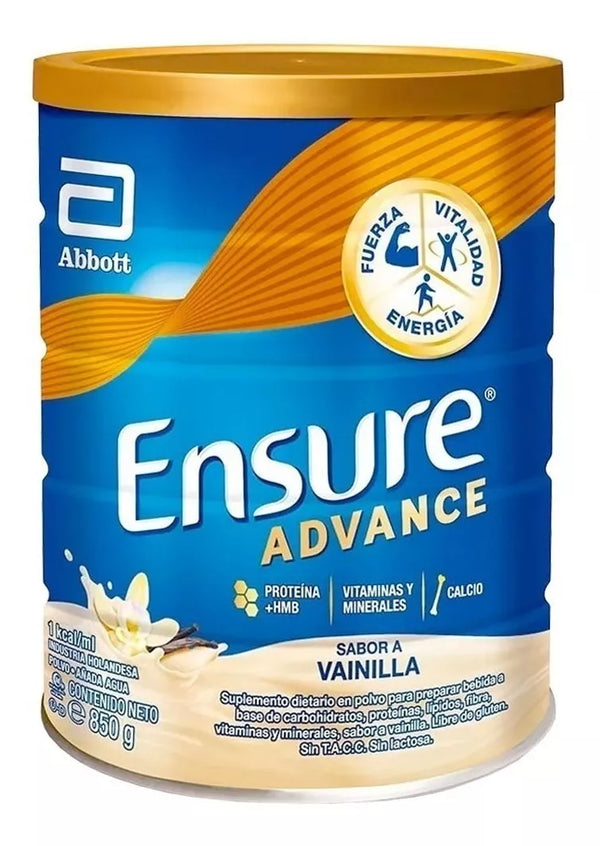 2 Pak Ensure Advance alimenticio en polvo Vanilla con proteína de alta calidad, omega 3 y 6, 28 vitaminas y minerales - 850 g/29.98 oz