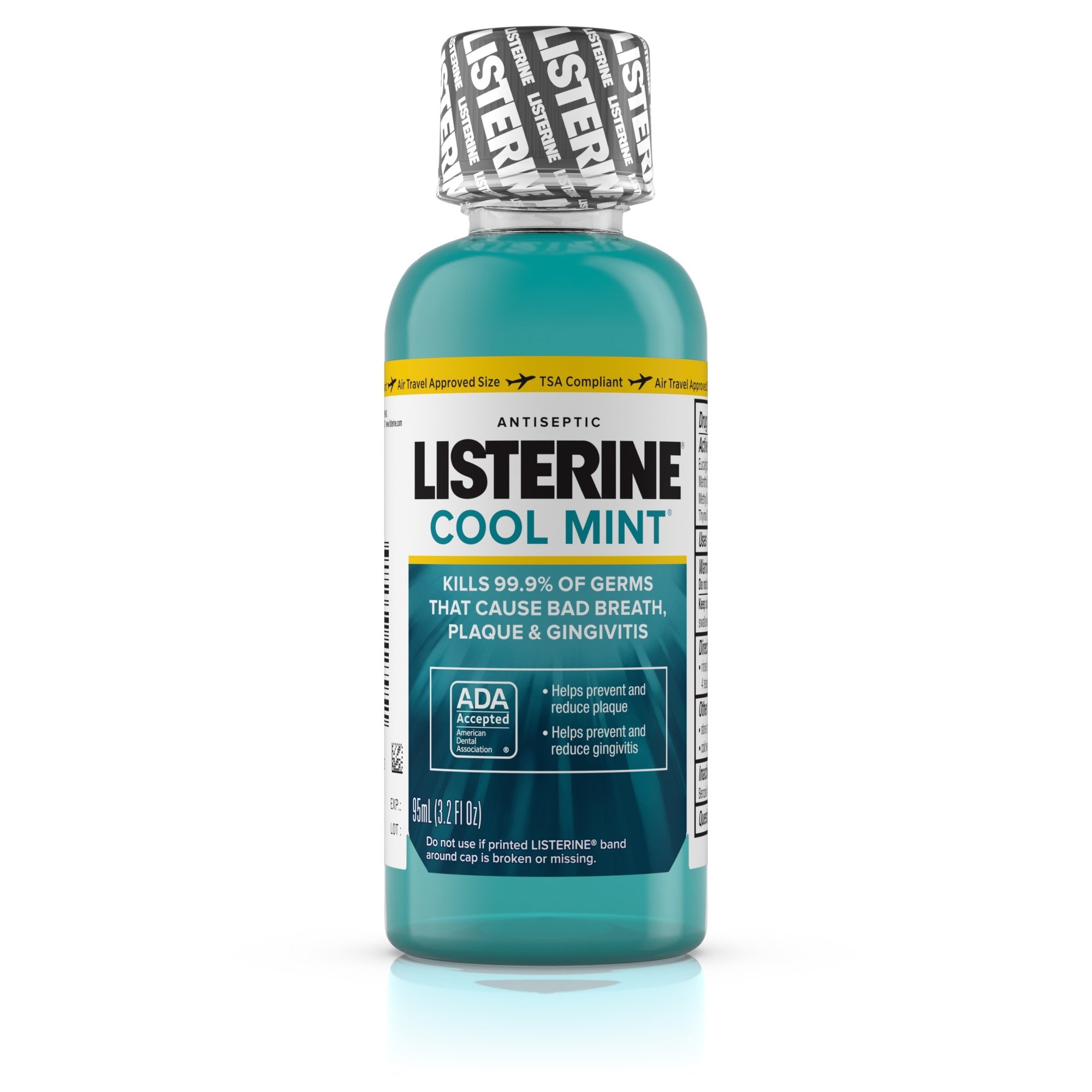 Listerine® Cool Mint® Antiseptic Mouthwash, 3.2 oz. Bottle (24 Units)