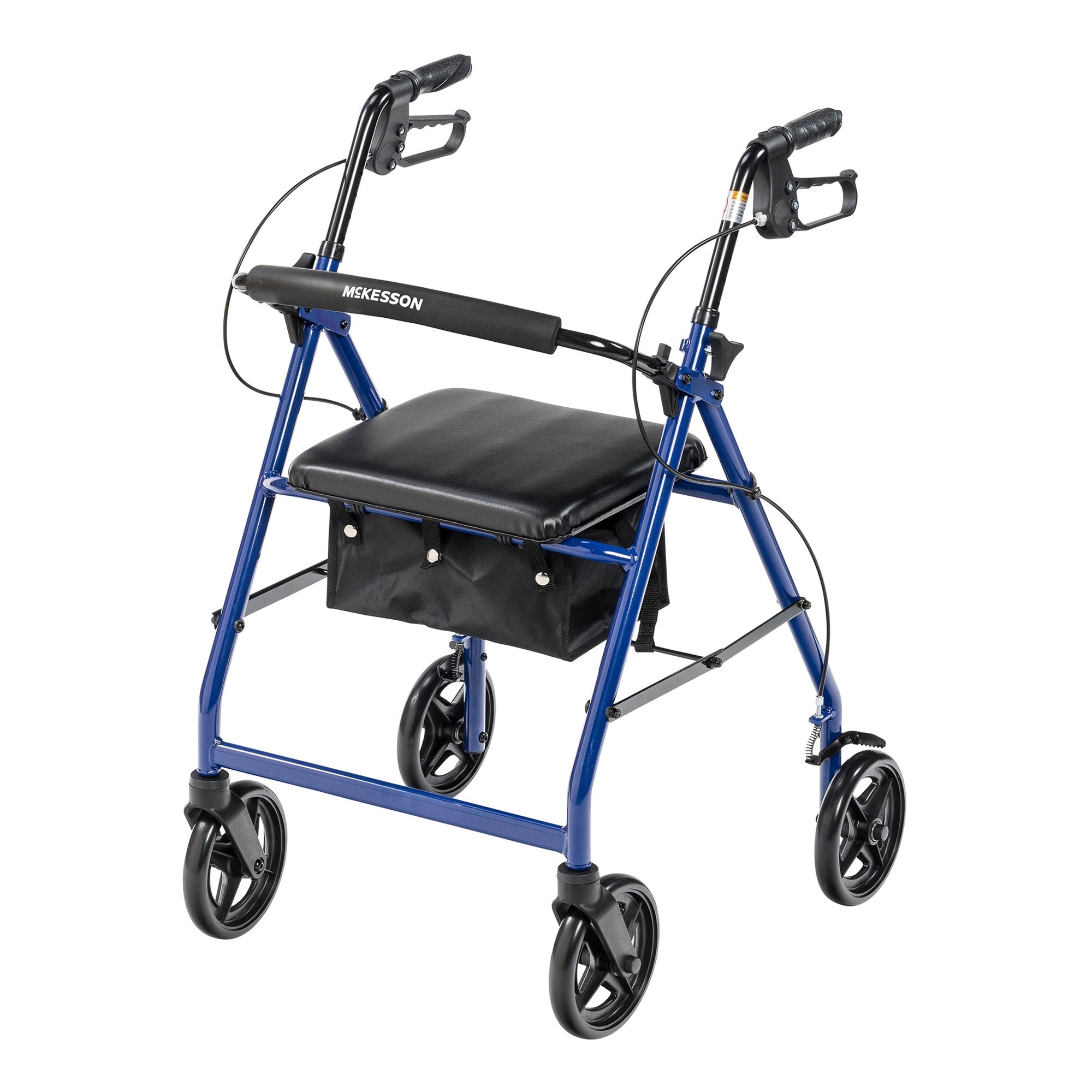 McKesson Blue Four-Wheel Rollator, 33 to 38 Inch Handle Height (1 Unit)