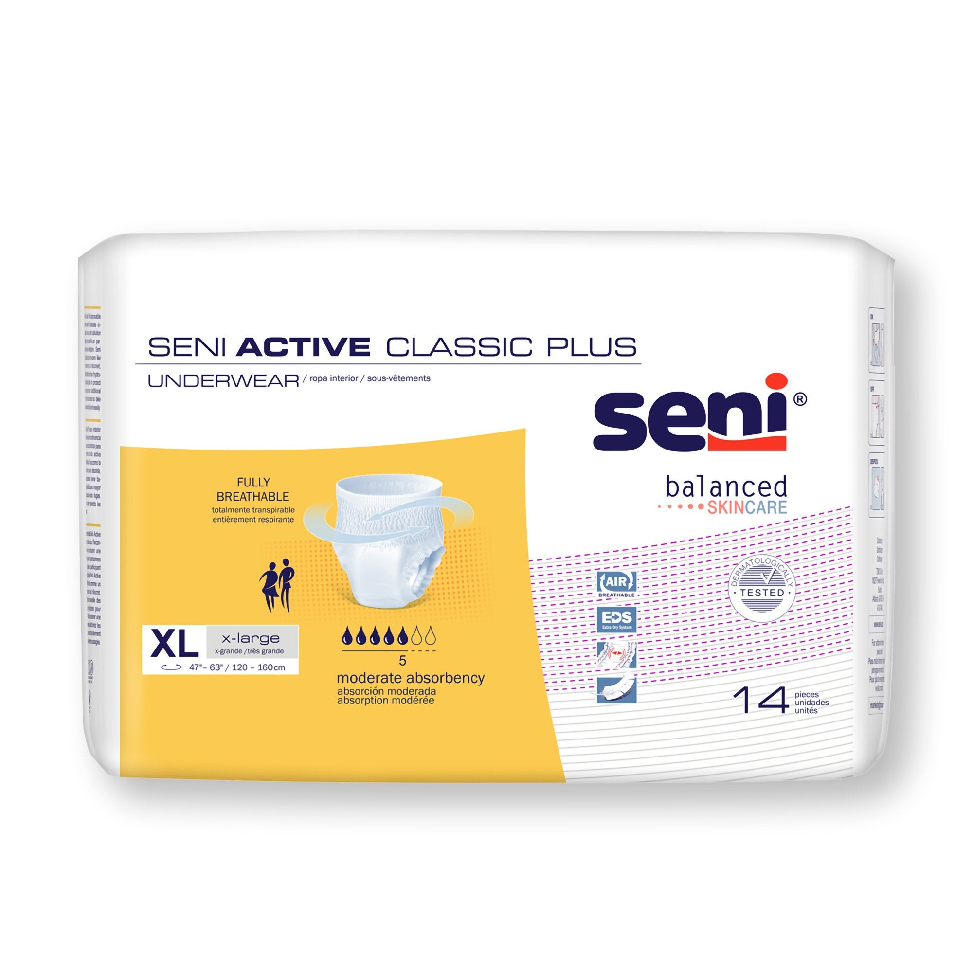 Seni® Active Classic Plus Moderate Absorbent Underwear, Extra Large (14 Units)