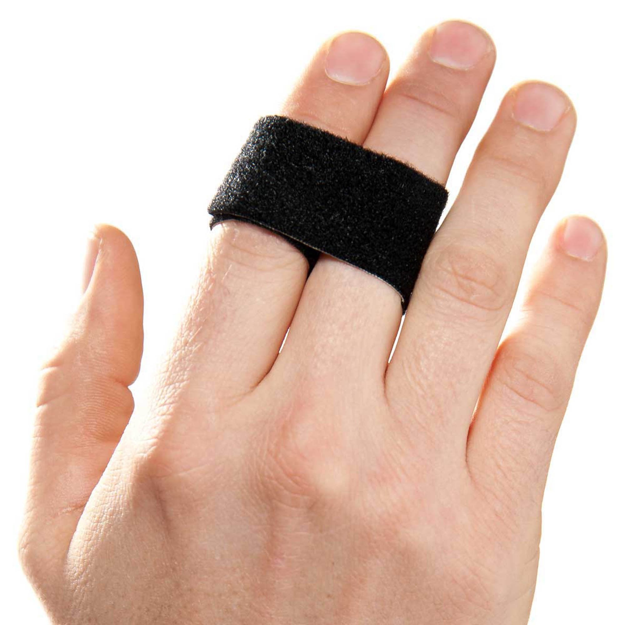 Finger Wrap Splint 3pp® Buddy Loops® Adult One Size Fits Most Hook and Loop Strap Closure Left or Right Hand Black (5 Units)