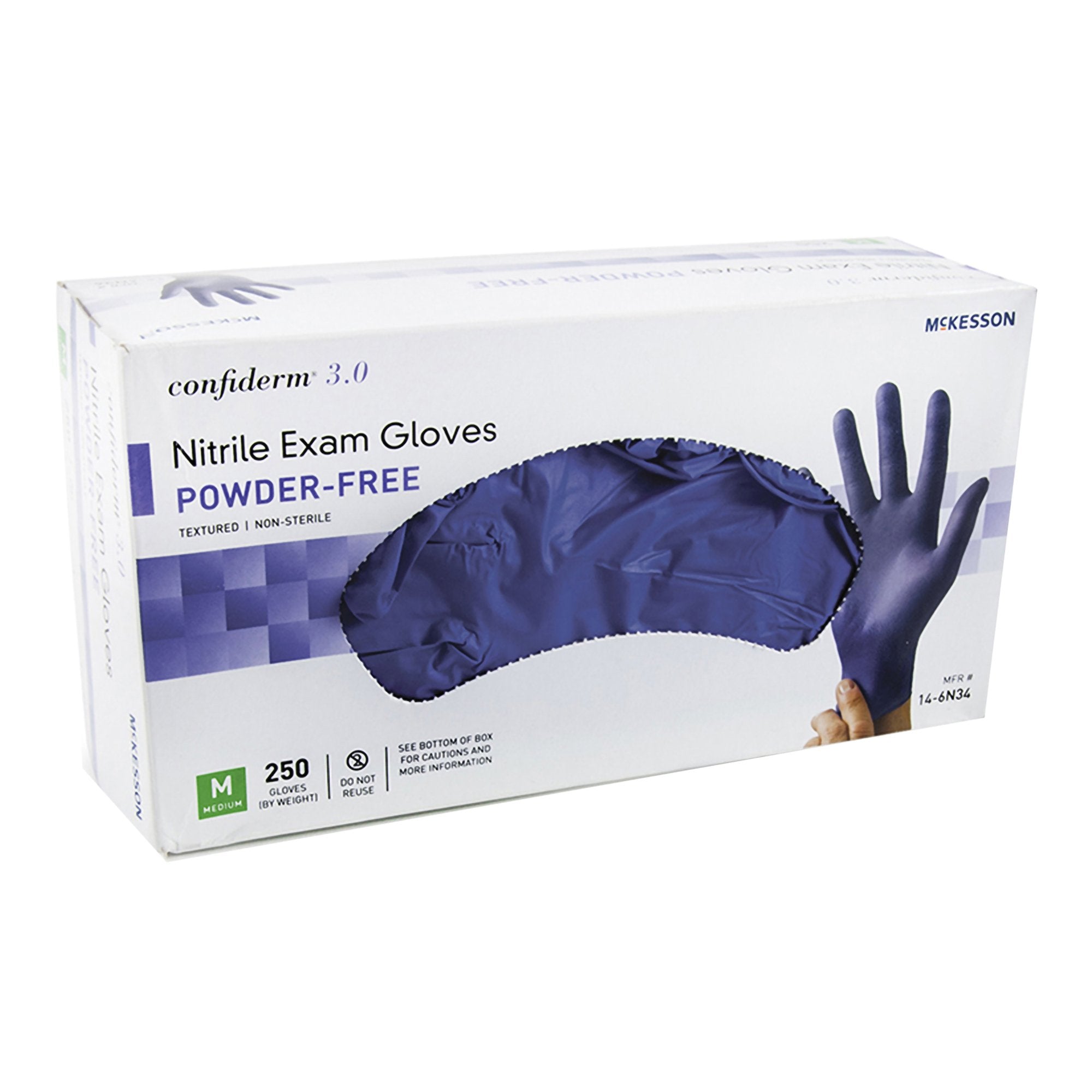 McKesson Confiderm® 4.5C Nitrile Exam Gloves, Medium, Blue - Quality Protection