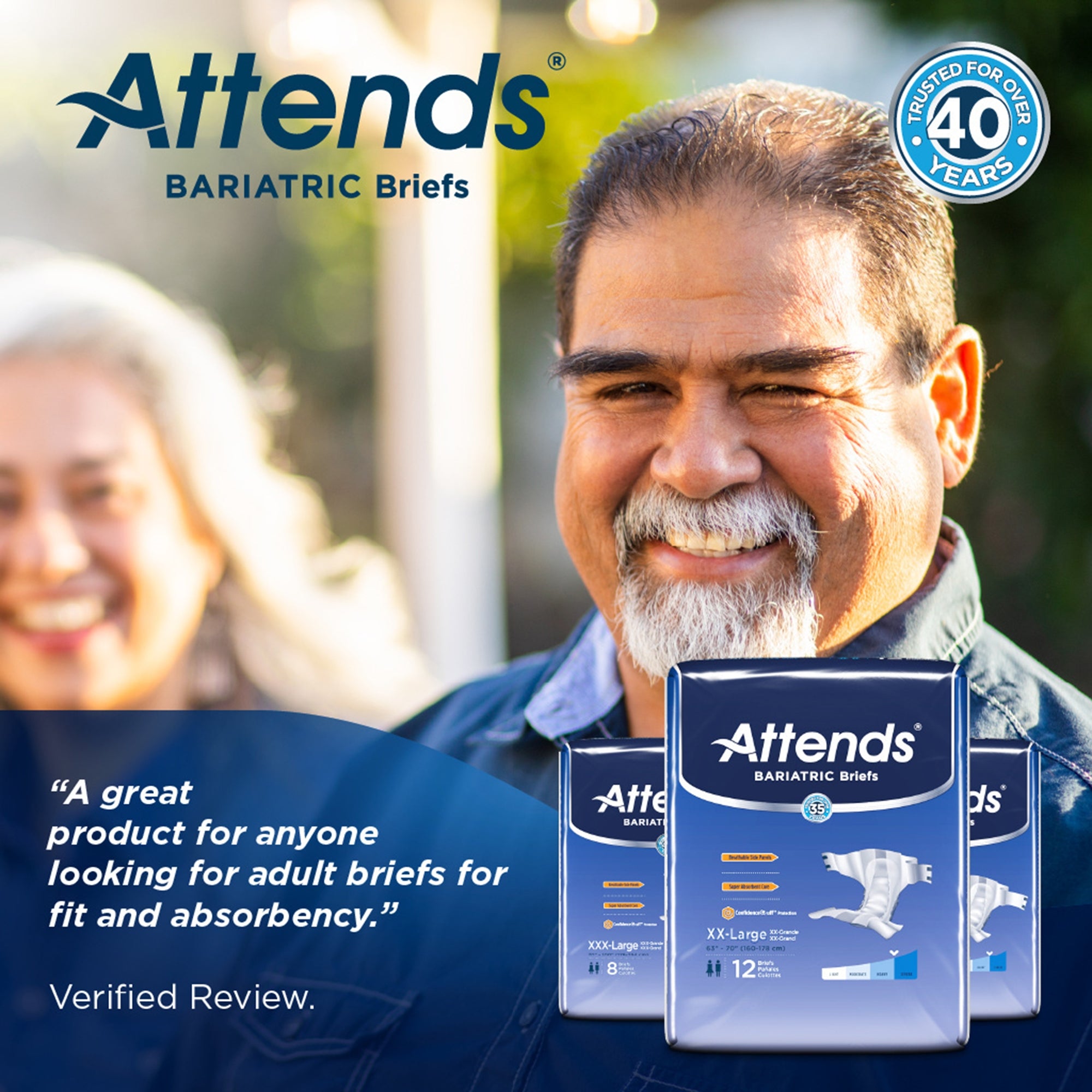 Attends® Bariatric Briefs 3XL - Heavy Absorbency Adult Incontinence Care