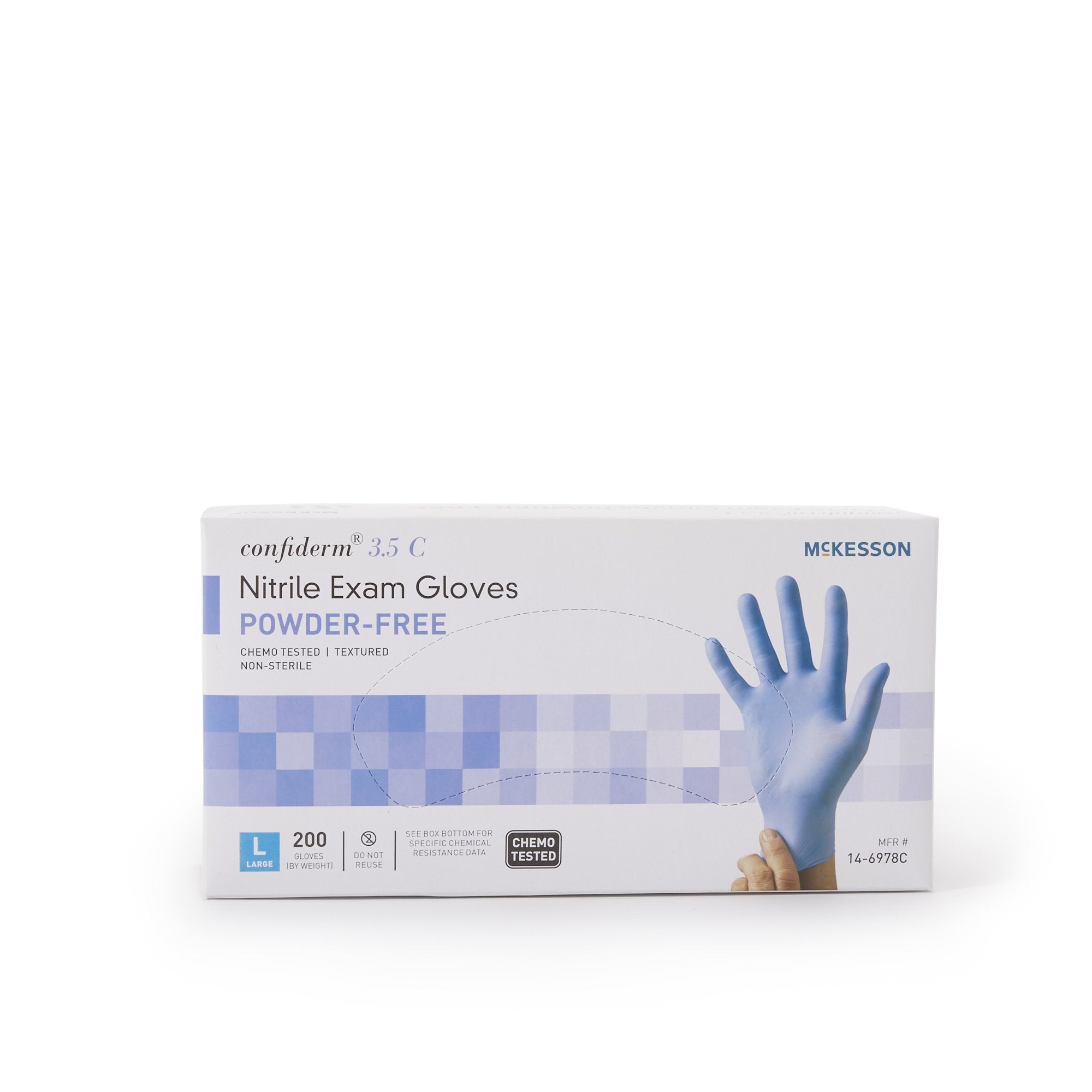 McKesson Confiderm® 3.5C Nitrile Exam Gloves, Large, Blue - 2000 Pack