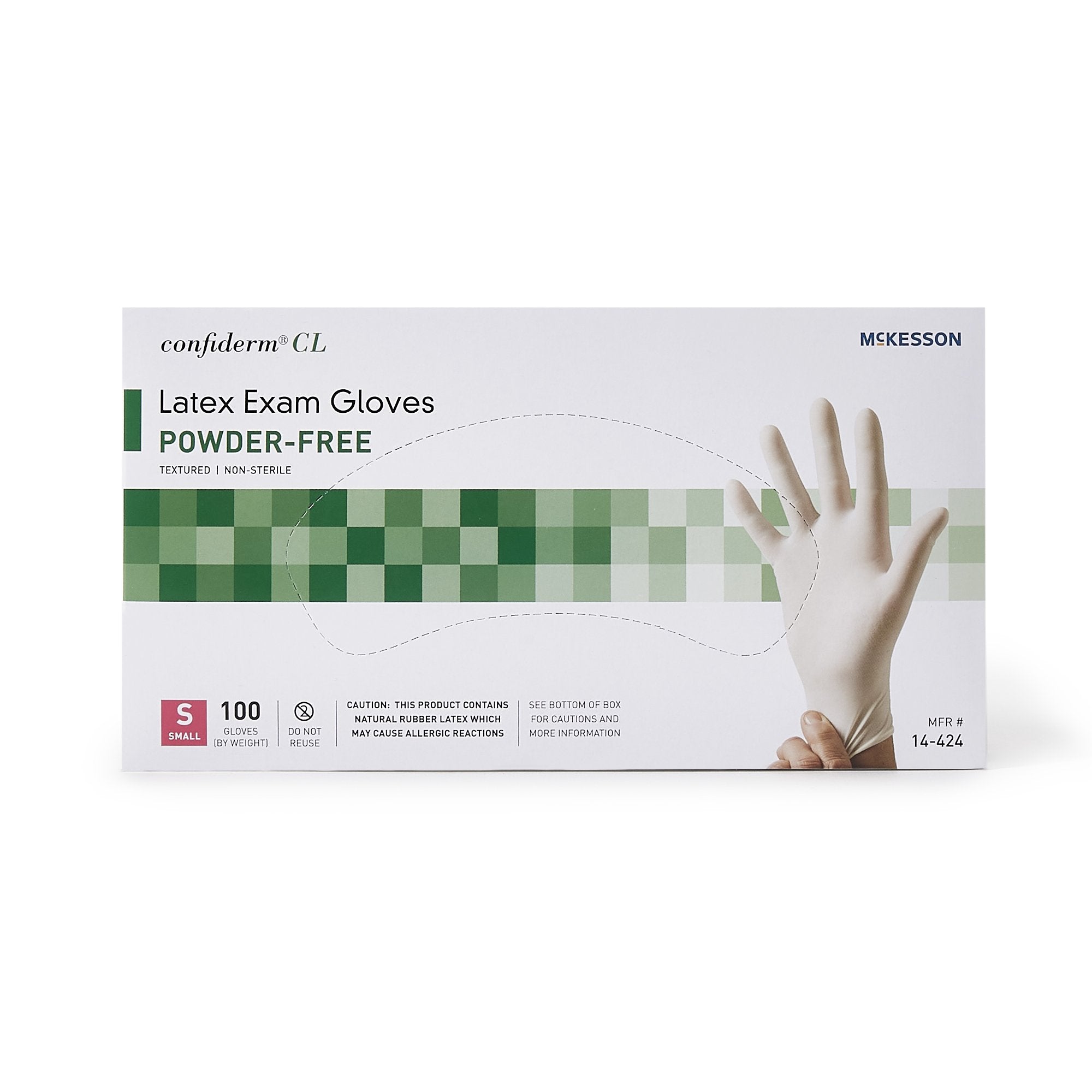 McKesson Confiderm Latex Exam Gloves, Small Ivory - 1000 Pack, Textured Grip