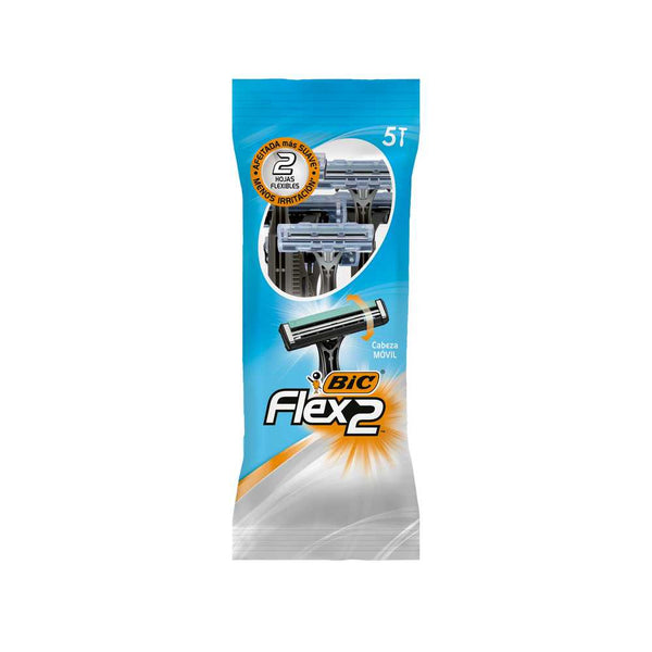 5 Bic Flex Shavers 2 for a Close, Comfortable Shave with Long-Lasting Power