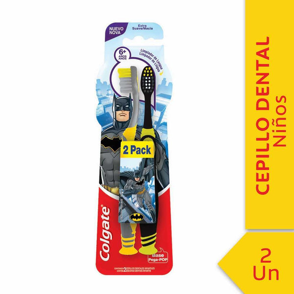8 Pack Colgate Toothbrush Smiles with Batman & Wonder Woman Designs - BPA Free & Dentist Recommended