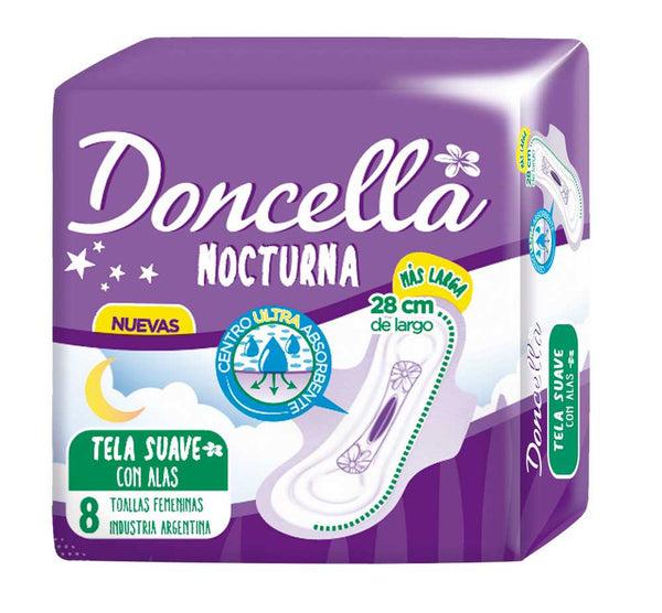 8 Pack Doncella Night Towel with Wings - Soft, Absorbent Cotton Material & Unique Wing Design