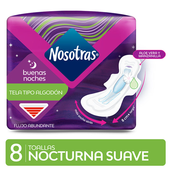 8 Units of Nosotras Goodnight Cotton Fabric Towels - Soft, Absorbent, Durable & Eco-Friendly