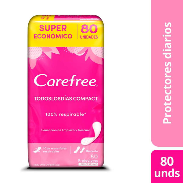 Carefree Compact Protection Daily Protectors: Thin, Breathable, Leak-Proof & Hypoallergenic Protection