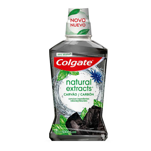 Colgate Natural Extracts Charcoal Mouthwash (500Ml / 16.9Fl Oz) - Alcohol-Free with Refreshing Natural Ingredients
