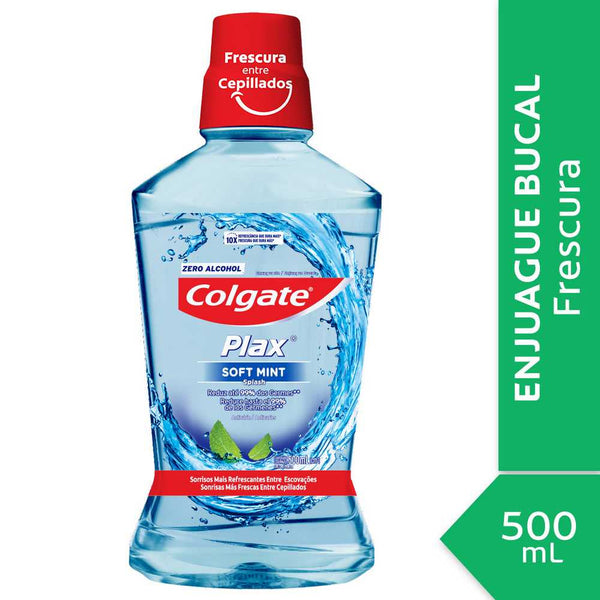 Colgate Plax Soft Mint Mouthwash - Alcohol Free, Fluoride Enriched, pH Balanced & Enamel Safe 500Ml / 16.9Fl Oz
