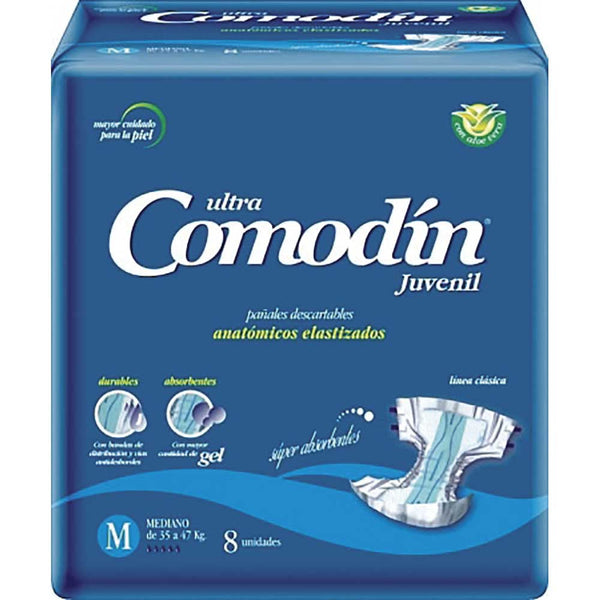 Comodin Medium Adult Anatomical Diapers with 8 Units - Comfort, Mobility and Maximum Absorption