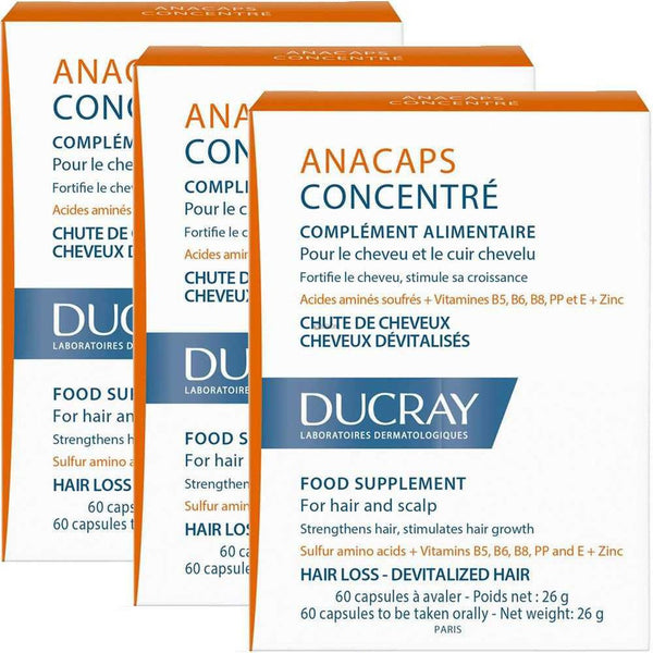 Ducray Anacaps Anti Hair Loss Lotion Supplement:(180 Tablets Ea.) Strengthen Hair Follicles, Reduce Hair Loss & Enhance Quality of Hair