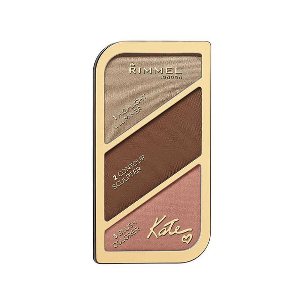 Kate Sculpting Palette 003 Golden Bronze - 18Gr/0.60Oz Blush, Contour & Illuminator - Natural Pigments, Highly Pigmented & Buildable - Paraben-Free & Cruelty-Free - Includes Mirror