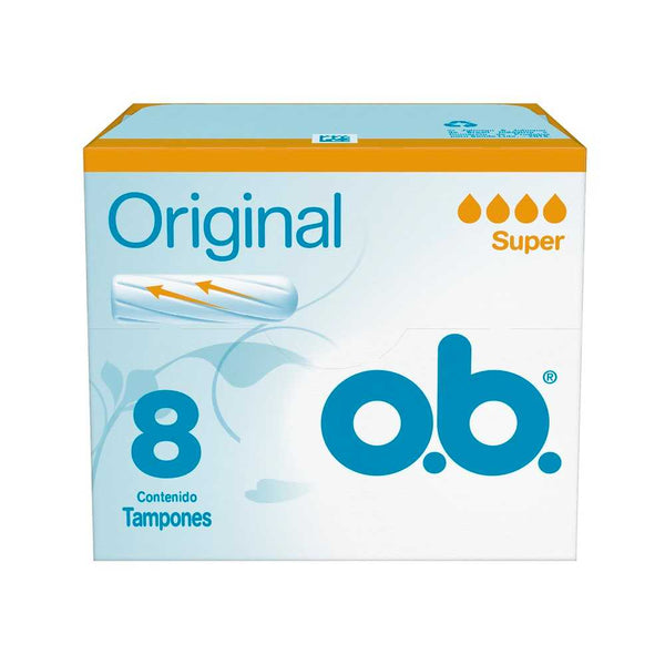 OB Original Super Tampons (8 Units) - Soft, Flexible & Comfortable Design with Leak-Lock Core